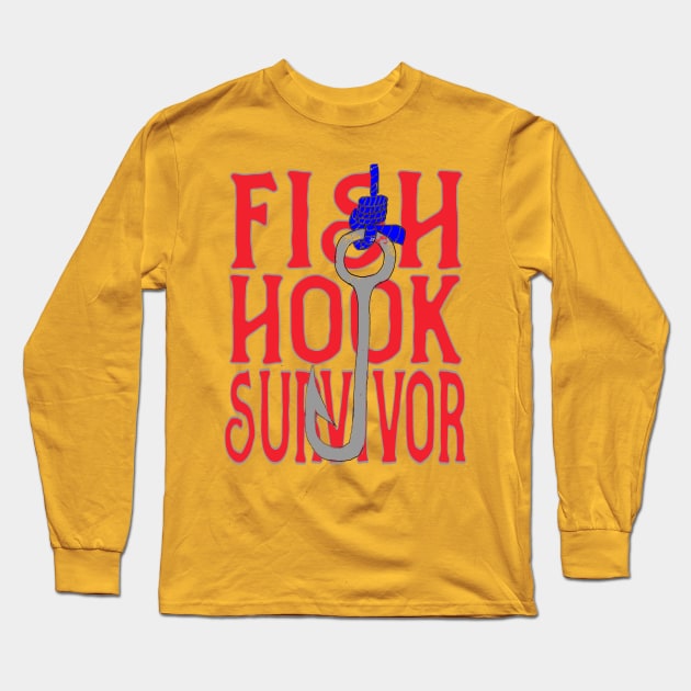 Fish Hook Survivor Long Sleeve T-Shirt by Debrawib